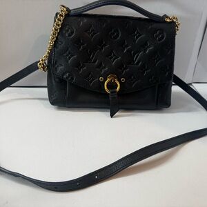 Louis Vuitton Black Empreinte Crossbody Bag with Gold Chain